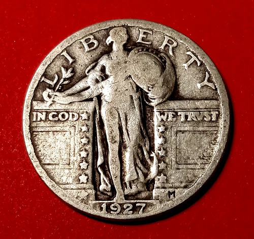 1927 SILVER STANDING LIBERTY QUARTER 25¢ 99-Year-Old Coin, Choice VF+ #8g2