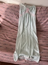 VINTAGE Lorraine Nightgown Womens Small Mint Green 100 Nylon Embroidery USA S