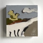 Framed Original Oil Painting by TwoBadArtists Abstract Landscape Artwork 6x6 — photo 1