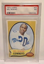 1970 TOPPS MEL RENFRO DALLAS COWBOYS #45 PSA 7 NM Dallas Cowboys