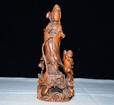Exquisite Small Leaf Boxwood Gift Guanyin Ornament