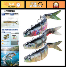 Realistic 8-Segment Swimbait Fishing Lure with 3D Eyes & Vibrating Action, Durab