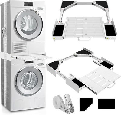 #ad Washer Dryer Adjustable 29 21in Stacking Kit with Pull Out Sliding Plate $56.36