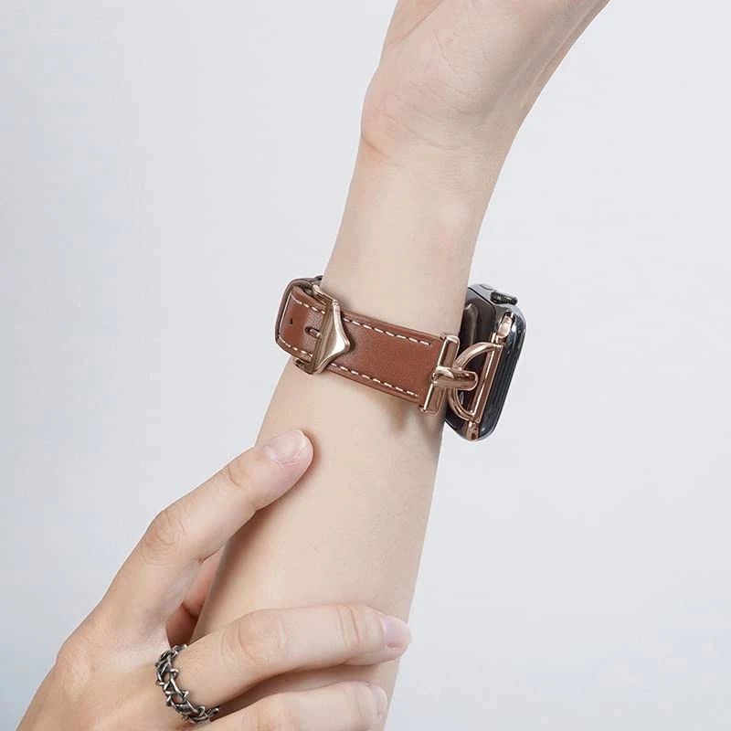 Correa de cuero Apawband en forma de D para reloj Google Pixel 4/3/2/1 41 mm - negra Foto 4 de 4