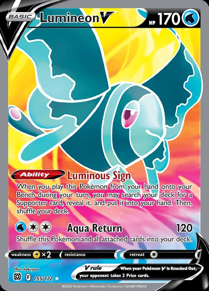 Pokemon Lumineon V (155/252) Brilliant Stars LP HOLO