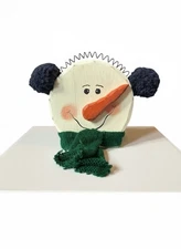 Wood Snowman Head Shelf Sitter Earmuffs Scarf Christmas Decor