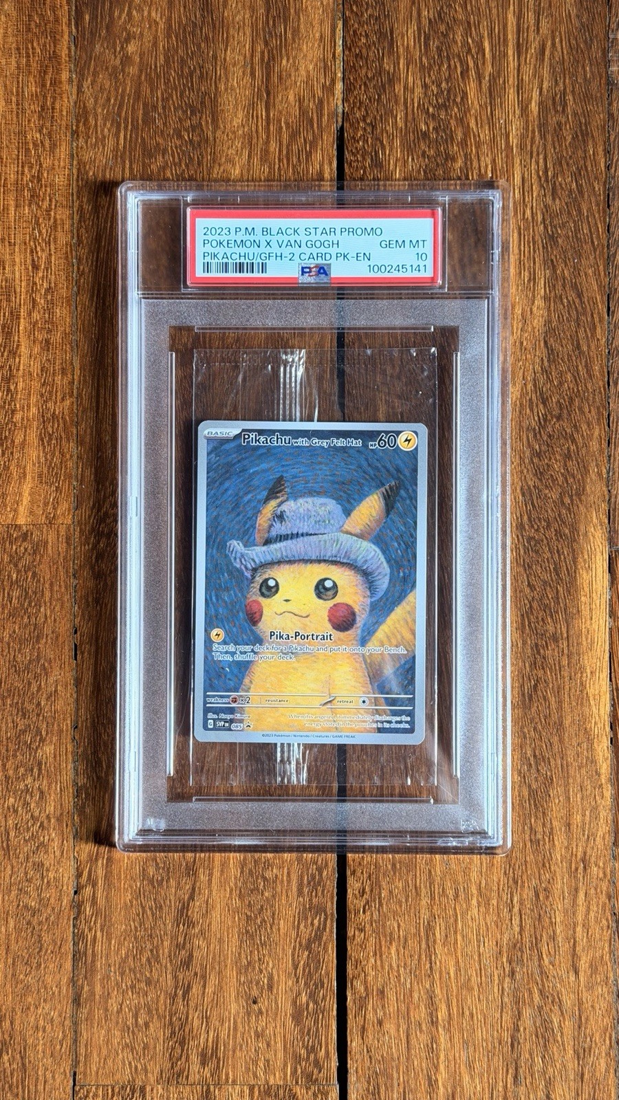 PSA 10 SEALED VAN GOGH PIKACHU WITH GREY FELT HAT PLEASEen 085 PROMO POP 1496 in🌍