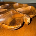 Vintage Large Monkey Pod Wood Chip And Dip Solid Wood Dish With 6 Sections — photo 5