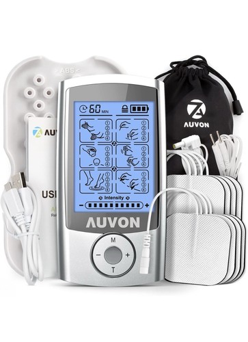 AUVON Dual Channel TENS Unit with 24 Modes and Electrode Pads