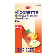 Nicorette Nicotine Gum, Stop Smoking Aids, 4 Mg, Fruit Chill, 20 Count