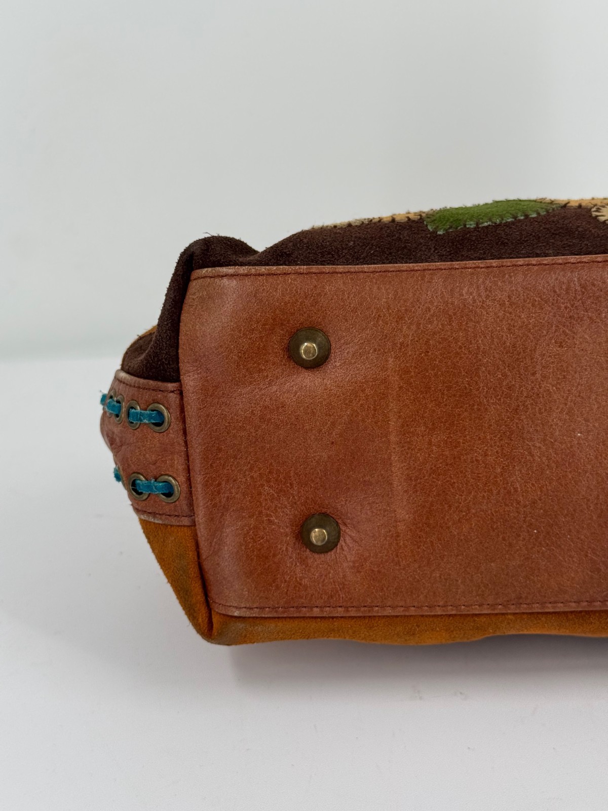 Isabella Fiore Patchwork Suede Leather Floral Sma… - image 15