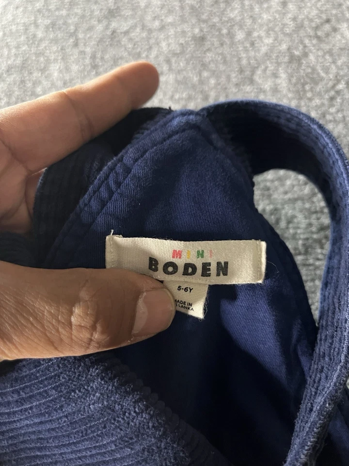 Mono vintage mini suelo niños 5 6 años peto pana azul marino Foto 4 de 4