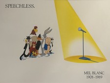 Warner Bros Mel Blanc Speechless 1908-1989 Litho Lithograph Print Poster 29x20