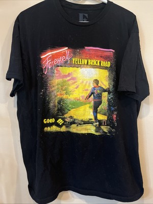 Elton John Farewell Yellow Brick Road Shirt Size L Black Short Sleeve Tee 2022
