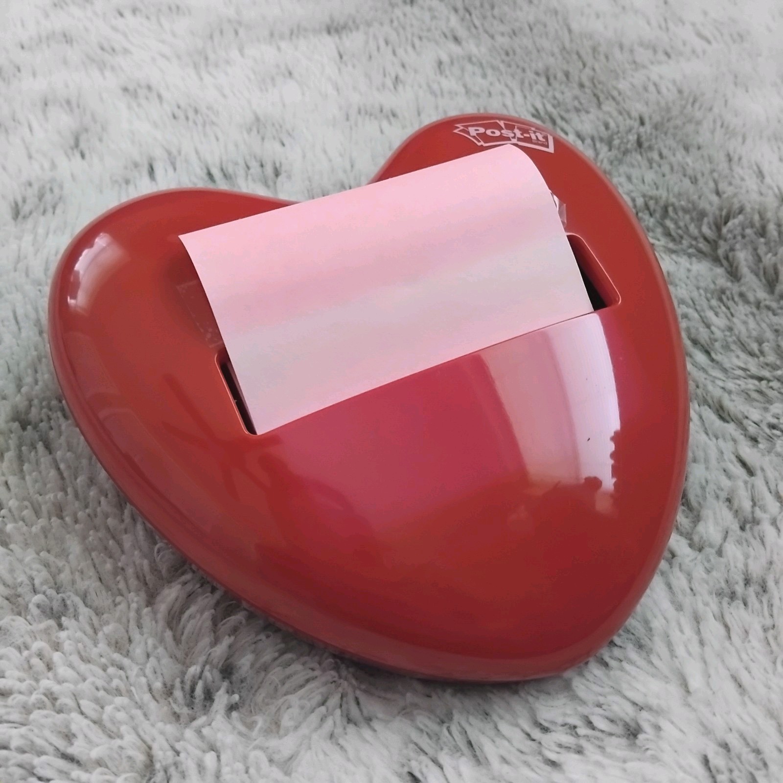 Pink HEART Shape Post-it Pop-up Notes Dispenser w/50 Pink 3"X3" NIB