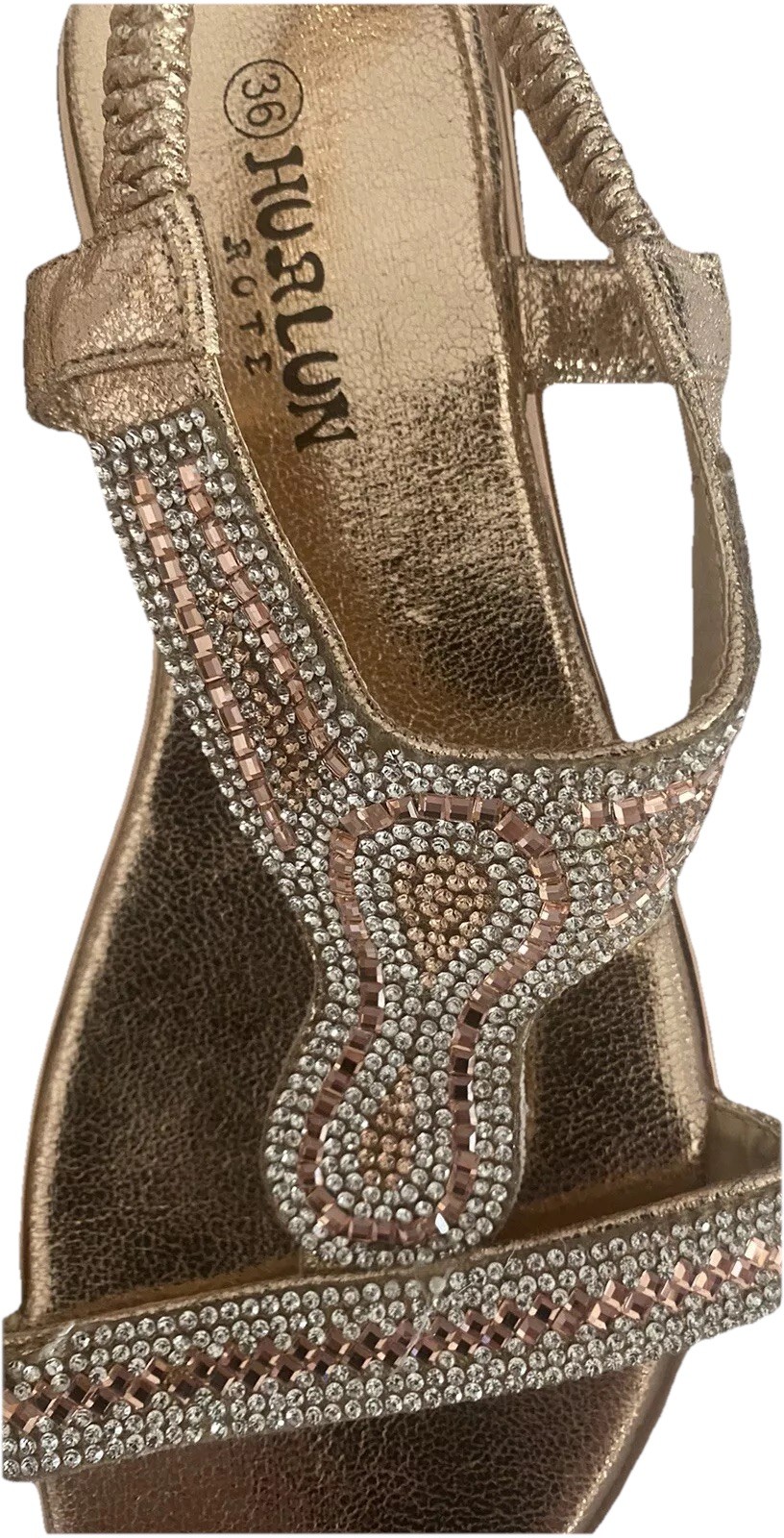 APL NUOVI SANDALI HURLON ORO ROSA DIAMANTE CINTURINO ELASTICO FESTA ESTATE BOHO 3