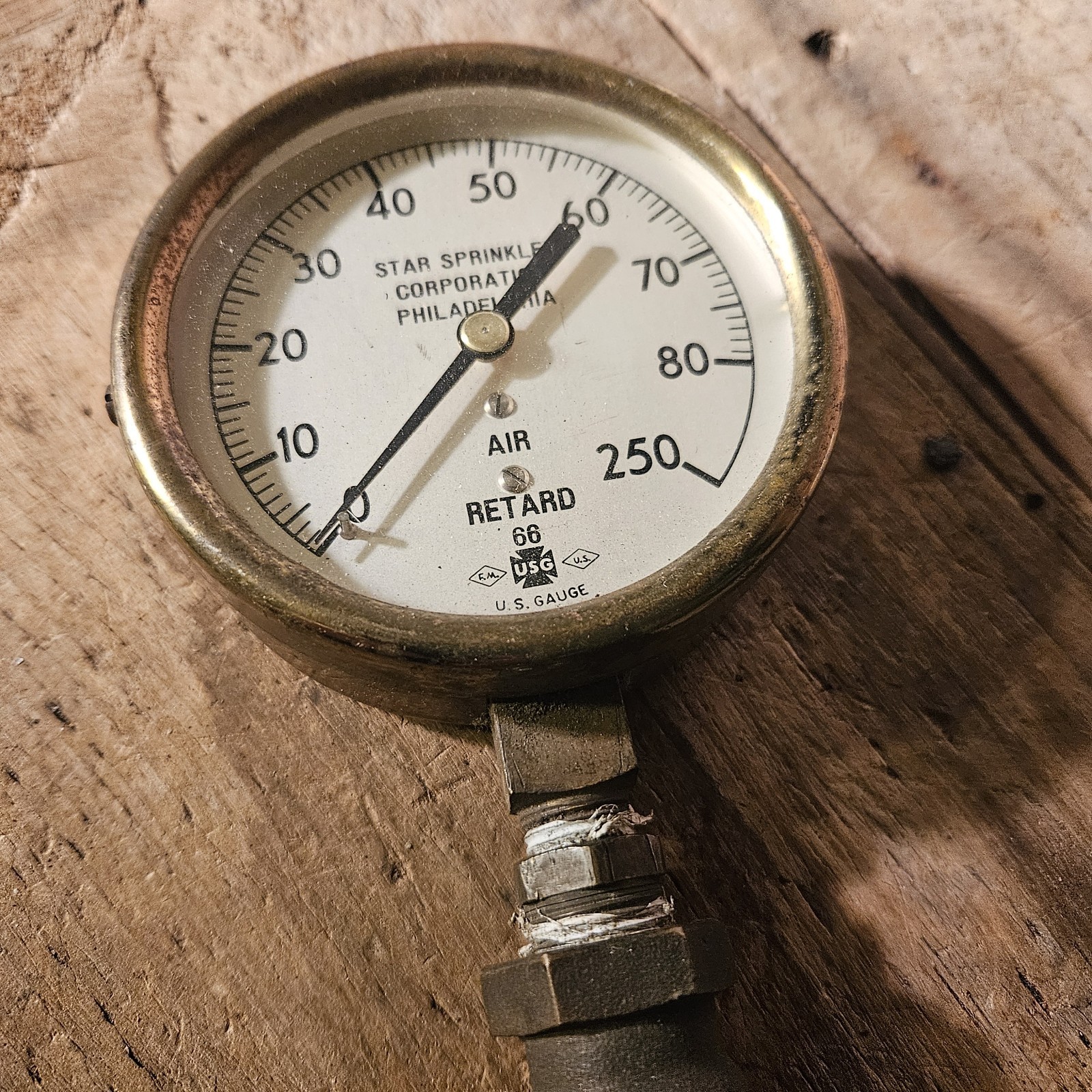 VINTAGE BRASS STAR SPRINKLER CORPORATION WATER GAUGE