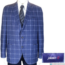 johnnie-O MINT  SIMEON BLUE PLAID KNIT SPORT COAT BLAZER MENS X-LARGE 44-46