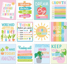 12PCS Motivational Posters for Classroom Growth Mindset Educational Wall Art for