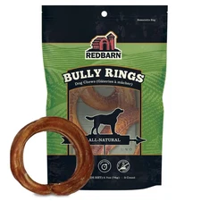 Redbarn All-Natural 4" Bully Rings for Dogs - Single Ingredient Treat - 3 Ct