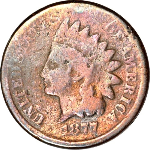 1877 1C Indian Head Cent AG(Corrosion) K19272