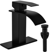 Bathroom Basin Faucet Waterfall Single Handle Vanity Sink Mixer Tap Deck Moun  