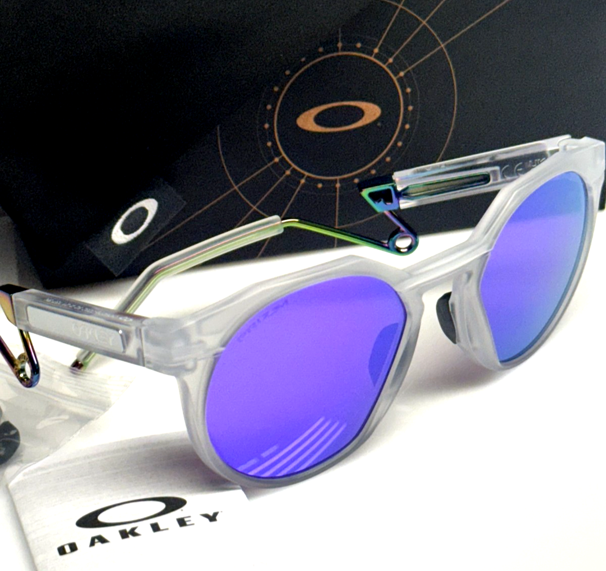 NEW Oakley HSTN Metal Matte Clear PRIZM Violet Purple Lens