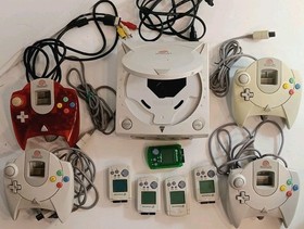 SEGA Dreamcast Console W/ 4 Controllers, 5 Memory, and 30+ Games And Demo Disc