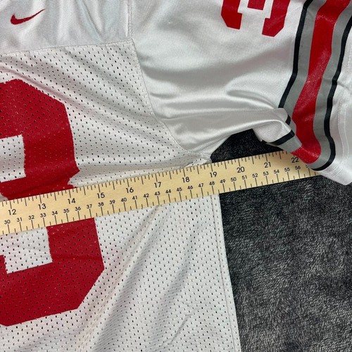 Vtg Nike Team Ohio State Buckeyes NCAA Jersey #33 White Red Youth L Football - Picture 8 of 13
