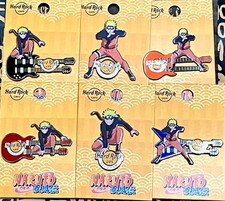Hard Rock Cafe 5 negozi set 6 pezzi distintivo spilla esclusivo Naruto Limite...