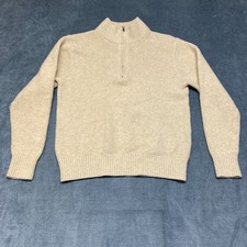 Uniqlo Sweater Mens XS Beige Stretch Ribbed S...
