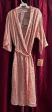 Vintage Tiffany s Closet Size XS Tie Waist Robe Made In USA Peach Pink
