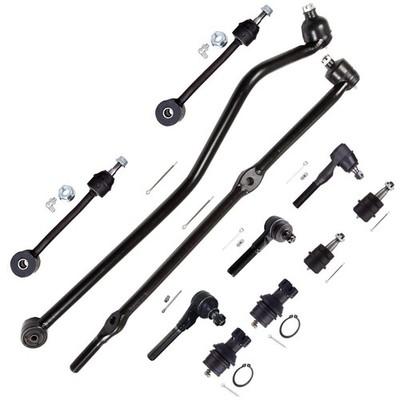 11pc Suspension Kit Jeep TJ 97-06 Tie Rod Ends Ball Joints Sway Links Track Bar