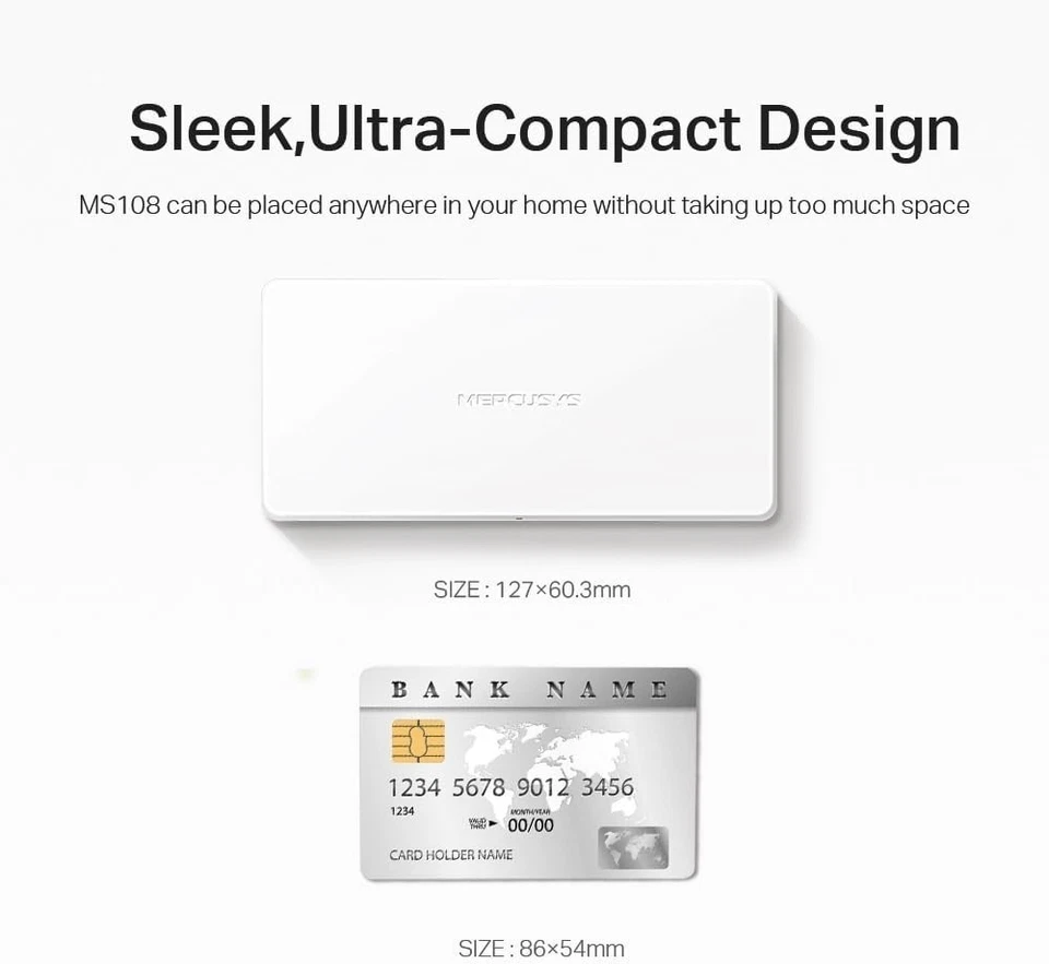 TP-Link Mercusys MS108 Switch Ethernet 8 Porte 10/100Mbps Sdoppiatore Ethernet - Immagine 4 di 4