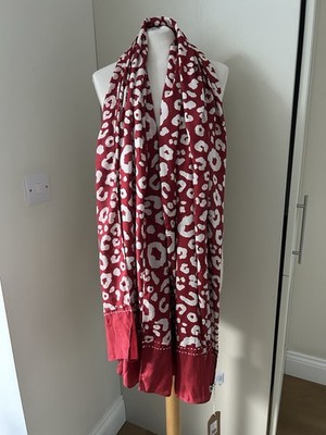 Braeburn Leopard rot übergroßer rechteckiger Schal UVP £28 neu mit Etikett 