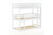 Tressa 3ft Single Triple Stack Bunk Bed – Grey & White  Kids Bedroom Furniture