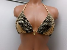 Sauvage Roma Gold Double Tie Halter Bikini To...
