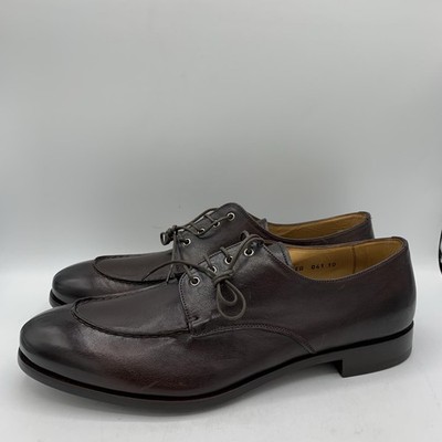 Prada Vintage Calf Shoes Mens Size 11 Brown Leather Derby Split Toe Italy Dress