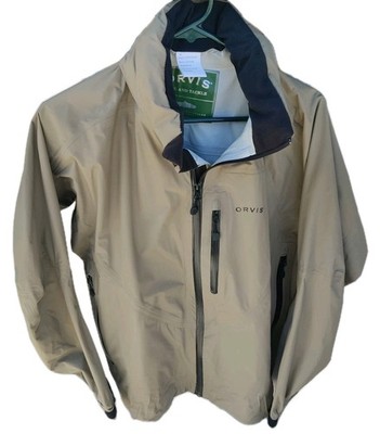 Orvis Waterproof Wading Jacket Men's Medium  Green Rod And Tackle Hooded
