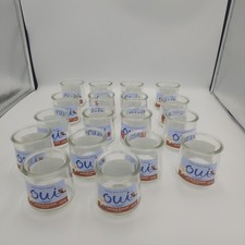 18 Oui Yogurt Jars 5oz. Glass DIY Crafts Candles Organization Storage W/ Labels