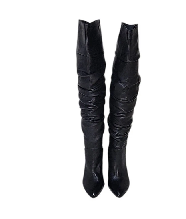 INC International Concepts Mujer Tabithaa Cuero Sobre la Rodilla Negro 10 M Nuevo en Caja Foto 4 de 4