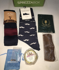 Delta Sprezzabox Necktie, Socks, Candle, Wood Comb, Tie Clip, Brew Passport #15