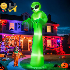 12 FT Scary Halloween Inflatable Alien Built-In Leds Decor Waterproof Polyester