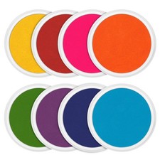 7 Inch Ink Pad Pads for Kids Washable, Large Stamp Pad with 8 Vibrant Colors,...