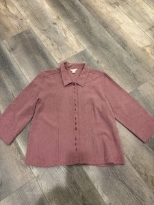 Christopher & Banks Vintage Red Check Jacket Shirt Women's Size Large Button Up