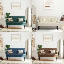 Sitzbank mit Rückenlehne Polsterbank Bettbank Flurbank Bank Stoff