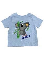 Infant & Baby Boys Blue T-Shirt Just Hangin' Koala Bear Short Sleeve Shirt 12M