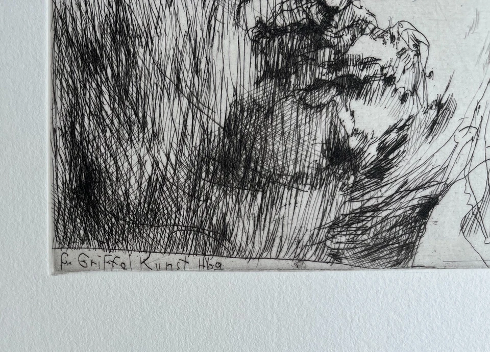 Horst Janssen Signierte Original Radierung 1977 - Selbstbildnis für Griffelkunst - Bild 4 von 4