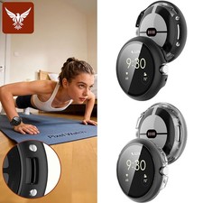 2X For Google Pixel Watch 4 41/45mm Hard Case Cover with Tempered Glass Screen