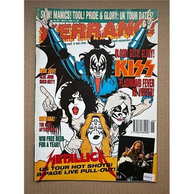 KISS/METALLICA KERRANG NO.501 MAGAZINE JULY 2 1994 - ILLUSTRATED KISS COMIC COVE